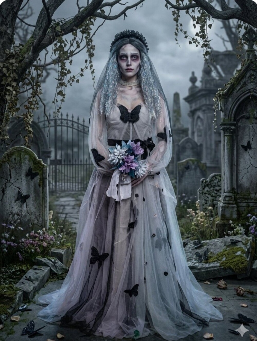 Theater Quality Upcycled Gothic Corpse Bride Costume Set Bundle NWOT Size 10